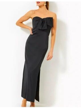Lilly Pulitzer Carlynn Satin Bow Maxi Dress Size 16 NWT Retail $278
